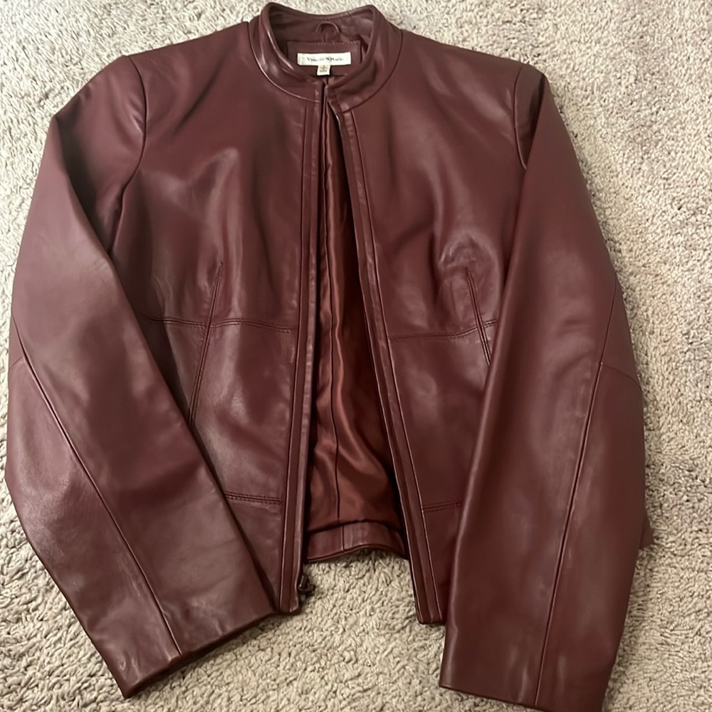 Yvonne Marie Lamb Leather Jacket - Plum